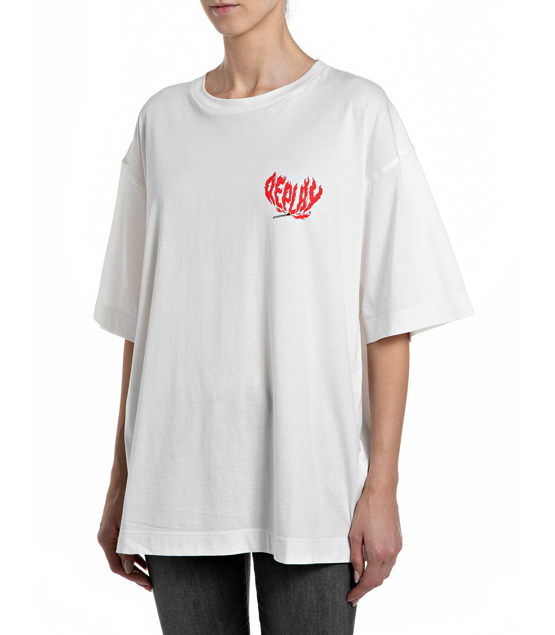 コットンジャージーFIREプリントTシャツ